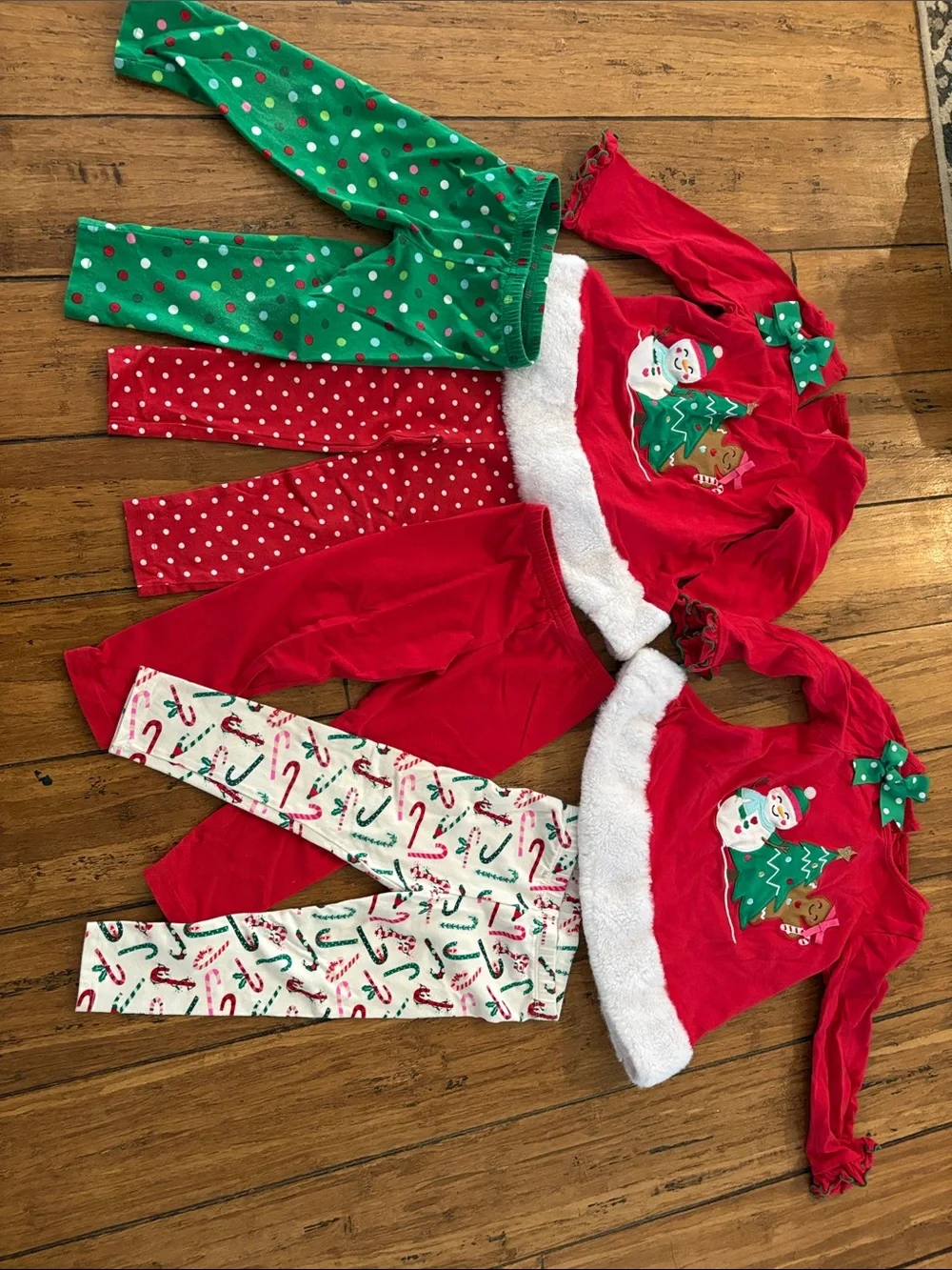 Red & Green Holiday Girls Bundle Matching Set 2T